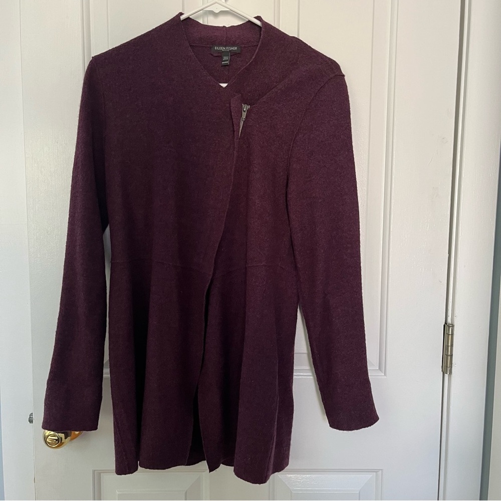 Eileen Fisher Women's Deep Purple Cardigan